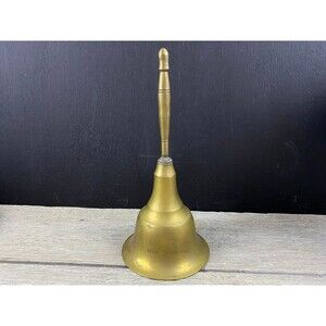 Vintage Brass Bell Brass Handle Dinner 8.25” Christmas